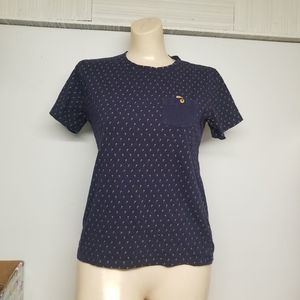 Palmtree top Youth sizing fits XS womens navy blue
